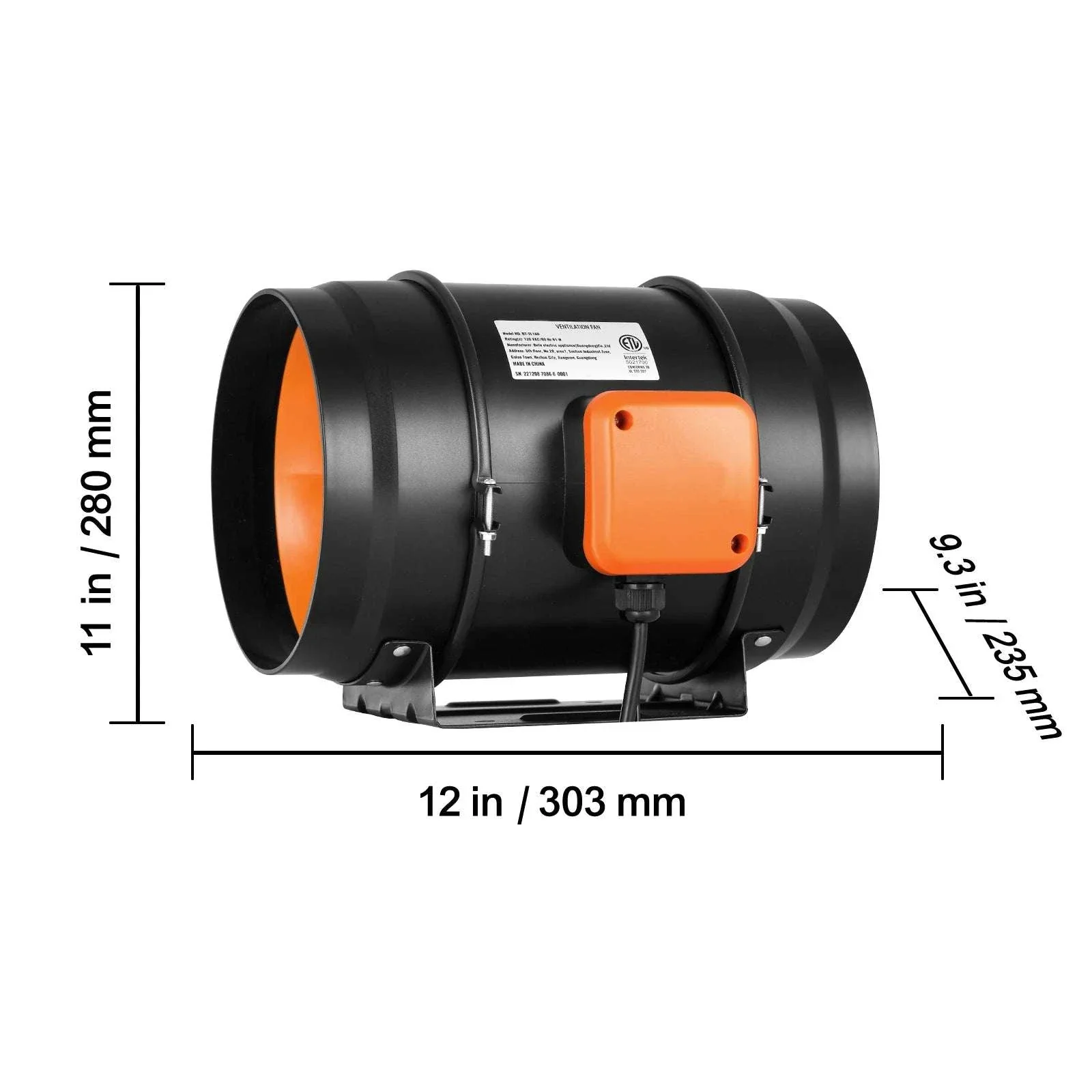 Inline Duct Fan with Temp & Humidity Control for Ventilation - Image 17