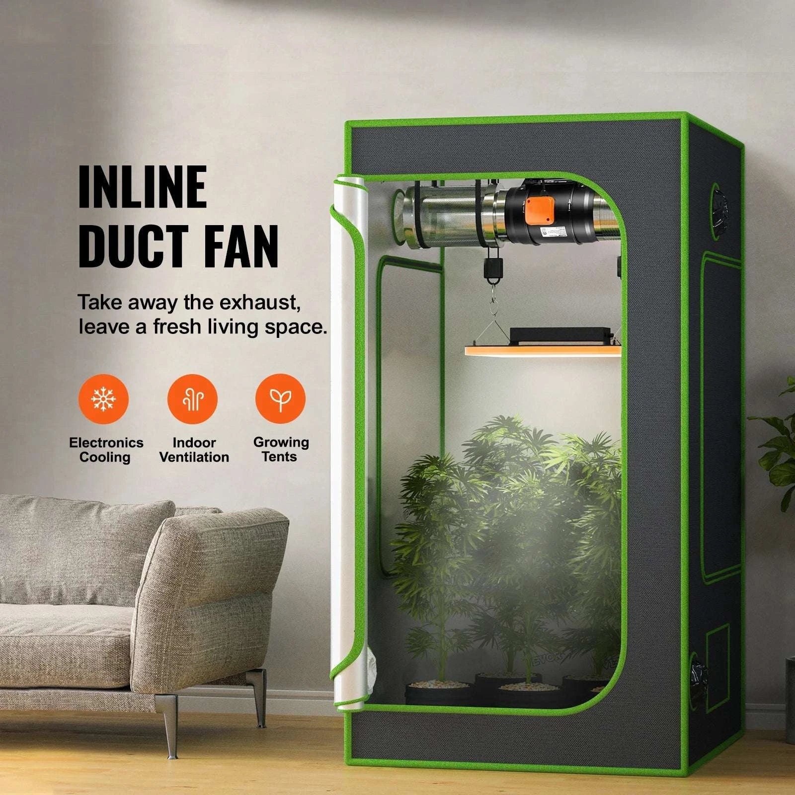 Inline Duct Fan with Temp & Humidity Control for Ventilation - Image 5