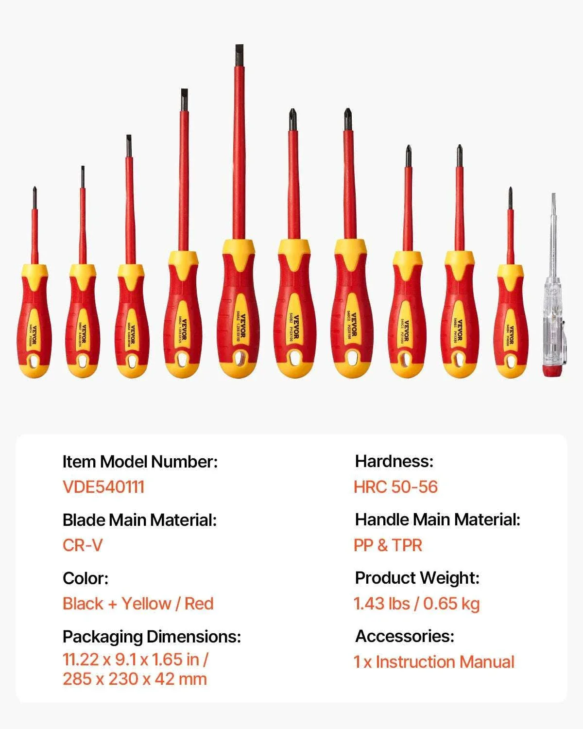11-Piece 1000V Insulated Screwdriver Set with Voltage Tester - Image 22