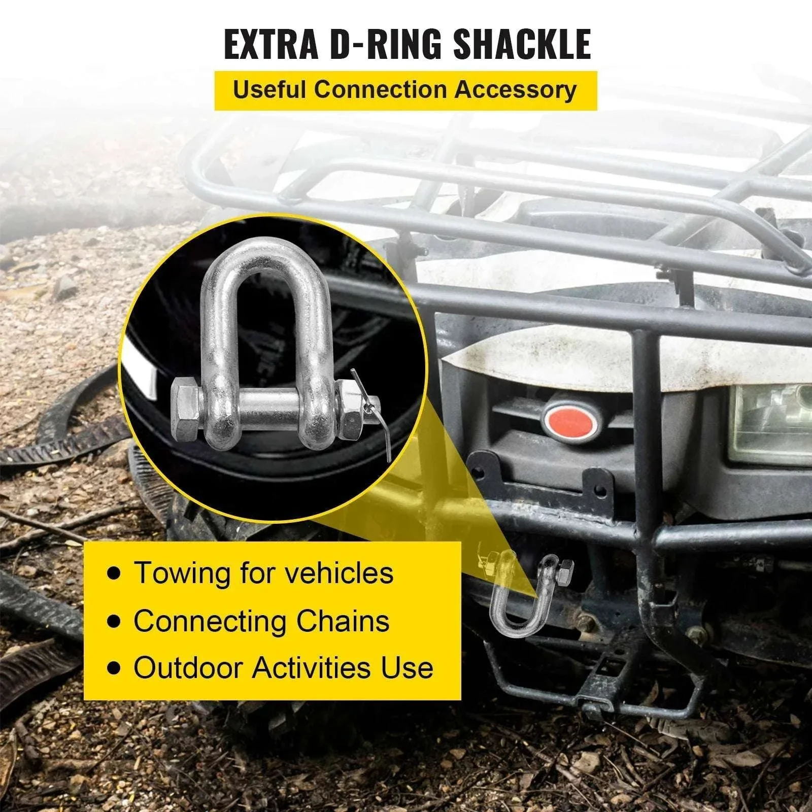 G80 J Hook V-Bridle Tow Chain 5/16in x 10–11.5ft 9260 lbs - Image 6