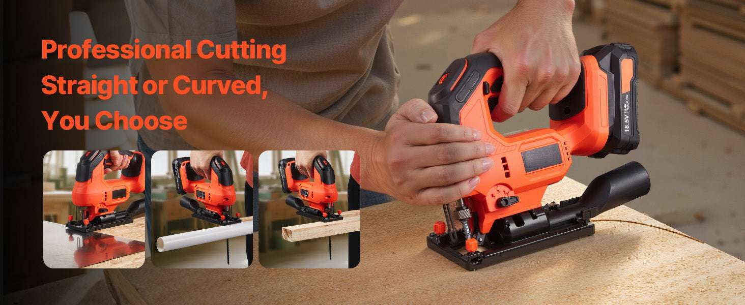 Variable Speed Jig Saw with LED Light & 0–45° Bevel Cutting - Image 10