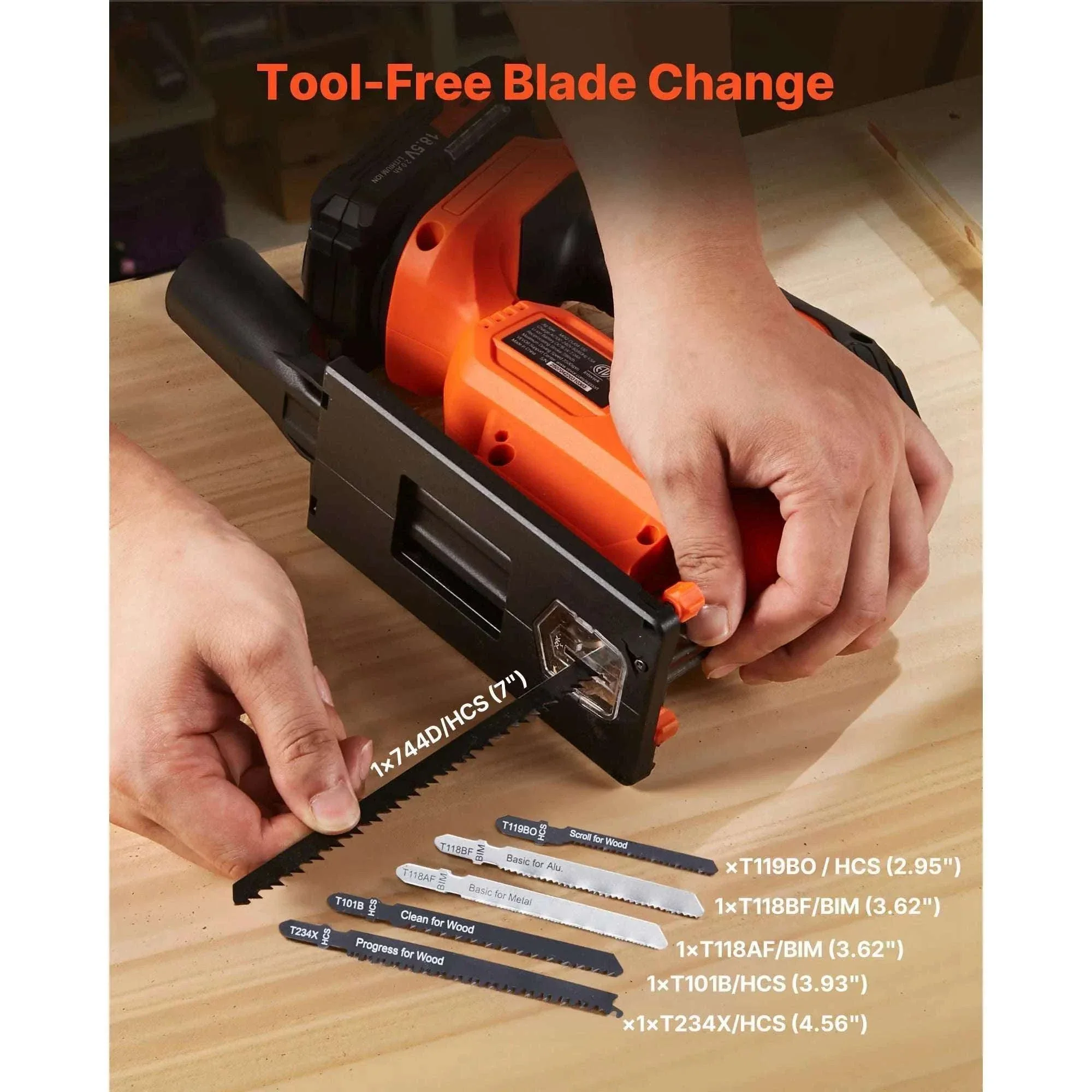 Variable Speed Jig Saw with LED Light & 0–45° Bevel Cutting - Image 6