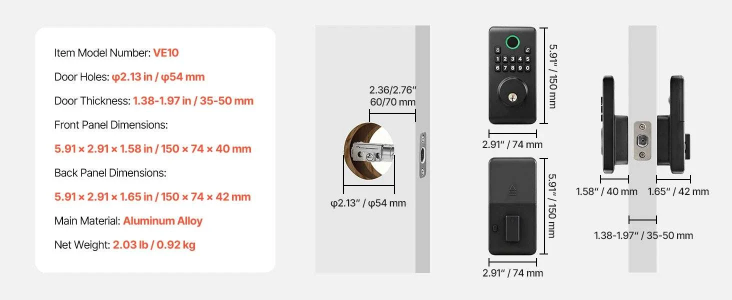 Keyless Entry Door Lock with Keypad, Auto-Lock & User Codes - Image 17