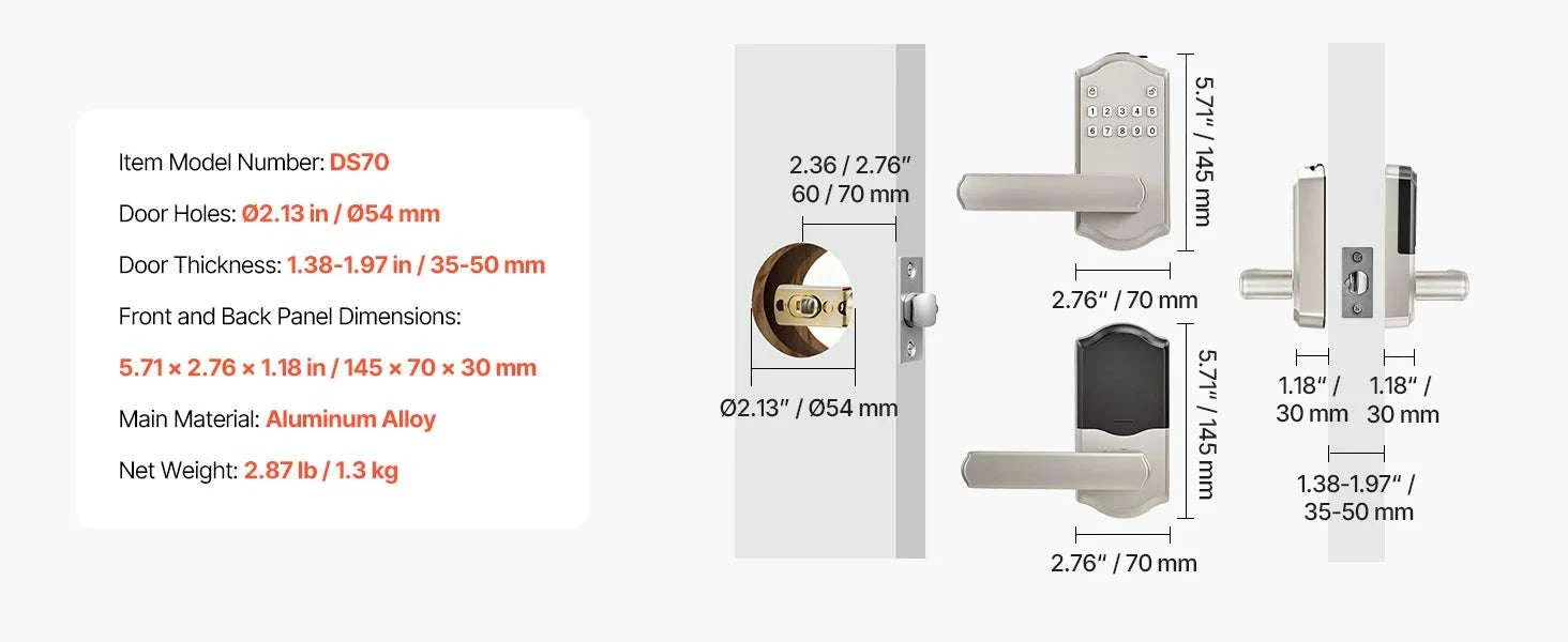 Keyless Entry Door Lock with Keypad, Auto-Lock & User Codes - Image 20