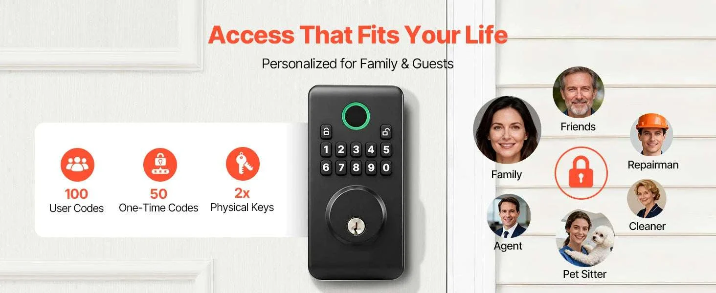 Keyless Entry Door Lock with Keypad, Auto-Lock & User Codes - Image 9