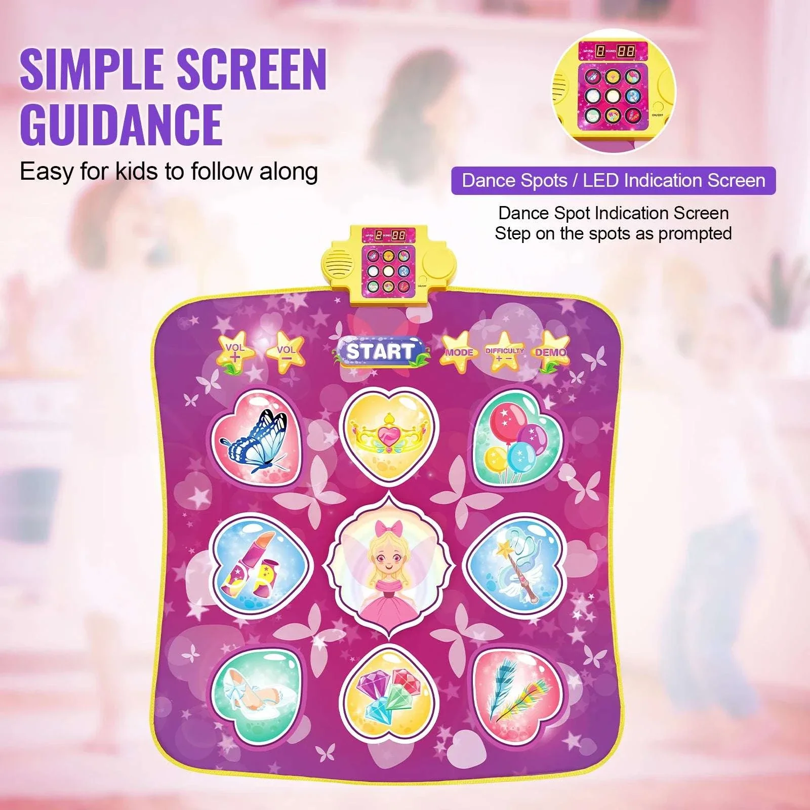 Kids Electronic Dance Mat with 9 Buttons, 3 Modes & 8 Levels - Image 3