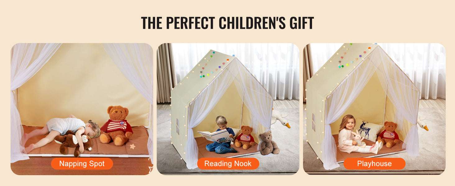 Kids Play Tent with Mat & Light – Indoor Outdoor Yurt for Ages 1–5 - Image 12