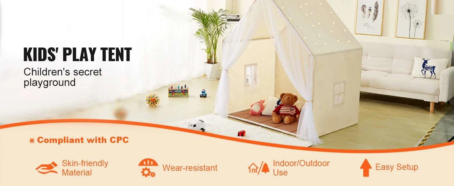 Kids Play Tent with Mat & Light – Indoor Outdoor Yurt for Ages 1–5 - Image 8