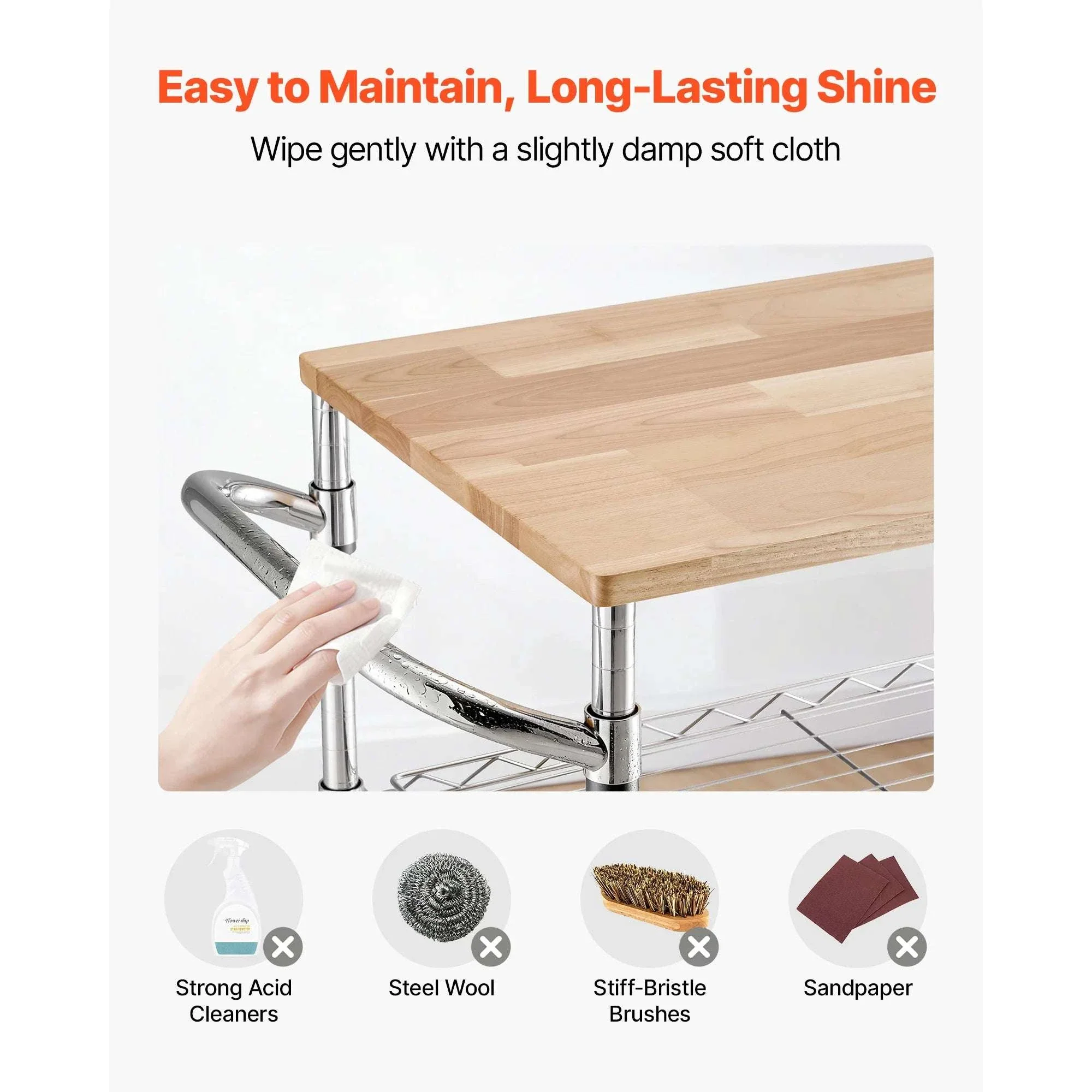 3-Tier Kitchen Utility Cart with Adjustable Shelves and Wheels - Image 14