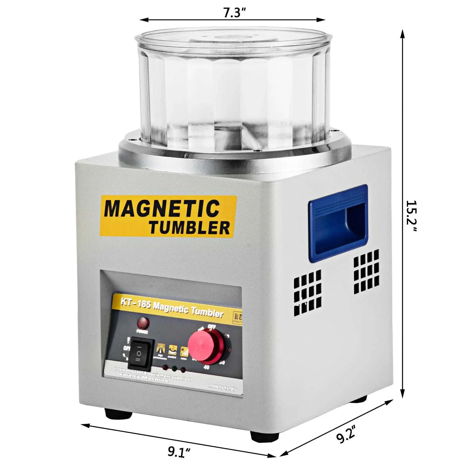 KT-185 Magnetic Tumbler Jewelry Polisher, 2000 RPM Finishing Machine - Image 6
