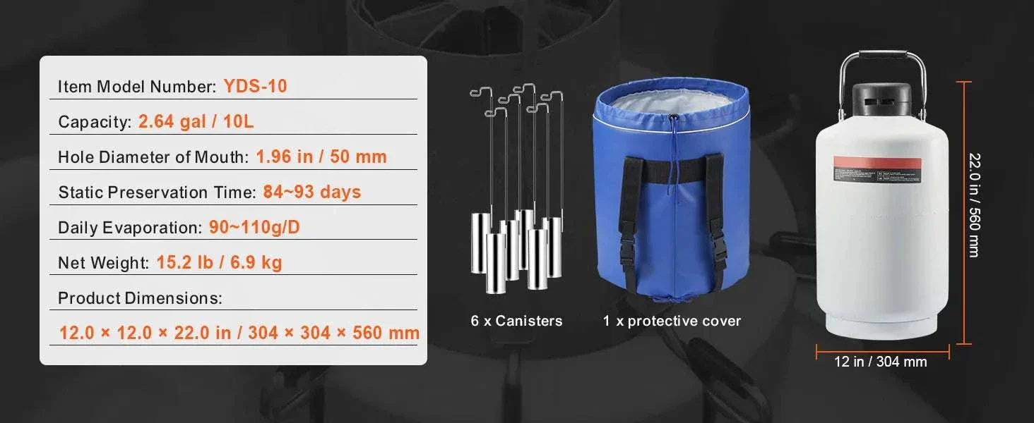 30L Liquid Nitrogen Tank Dewar with Long Storage Time & Canisters - Image 15
