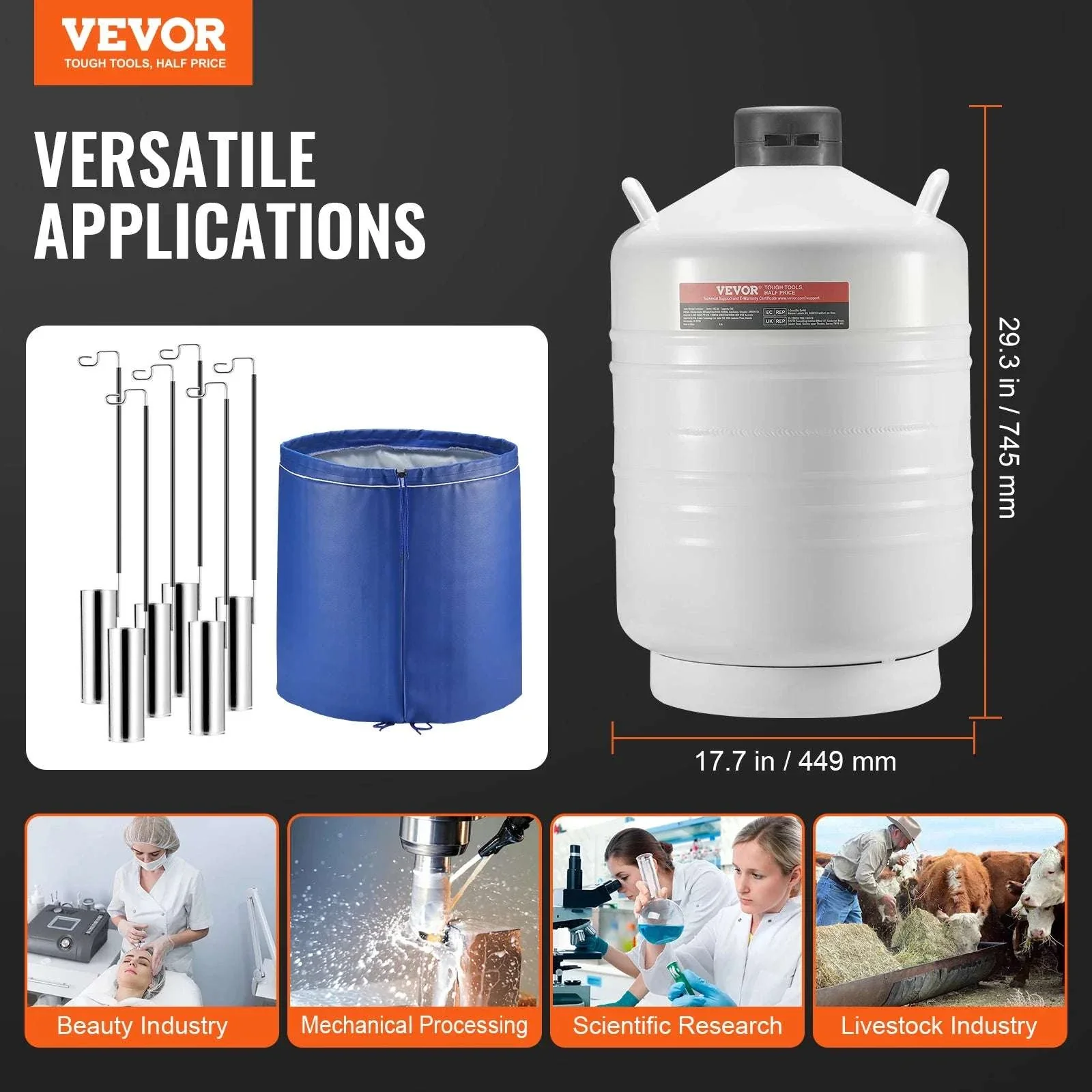 30L Liquid Nitrogen Tank Dewar with Long Storage Time & Canisters - Image 22