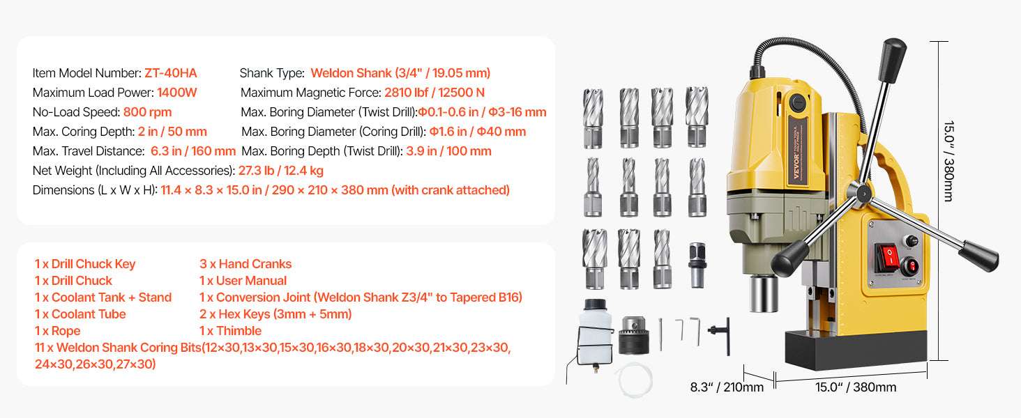 Magnetic Drill Press 1400W Core Drill 50mm Boring Capacity - Image 22
