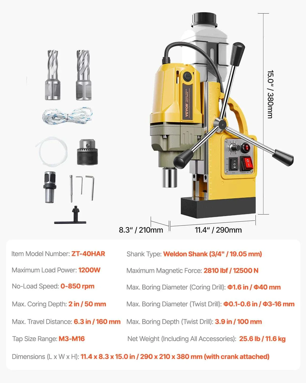 Magnetic Drill Press 1400W Core Drill 50mm Boring Capacity - Image 26