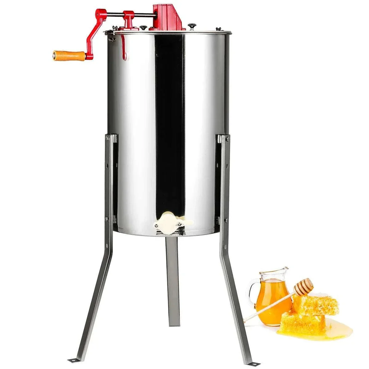 Manual 3-Frame Honey Extractor Stainless Steel Beekeeping Spinner