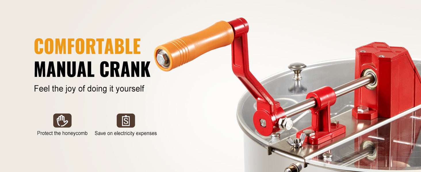 Manual 3-Frame Honey Extractor Stainless Steel Beekeeping Spinner - Image 12