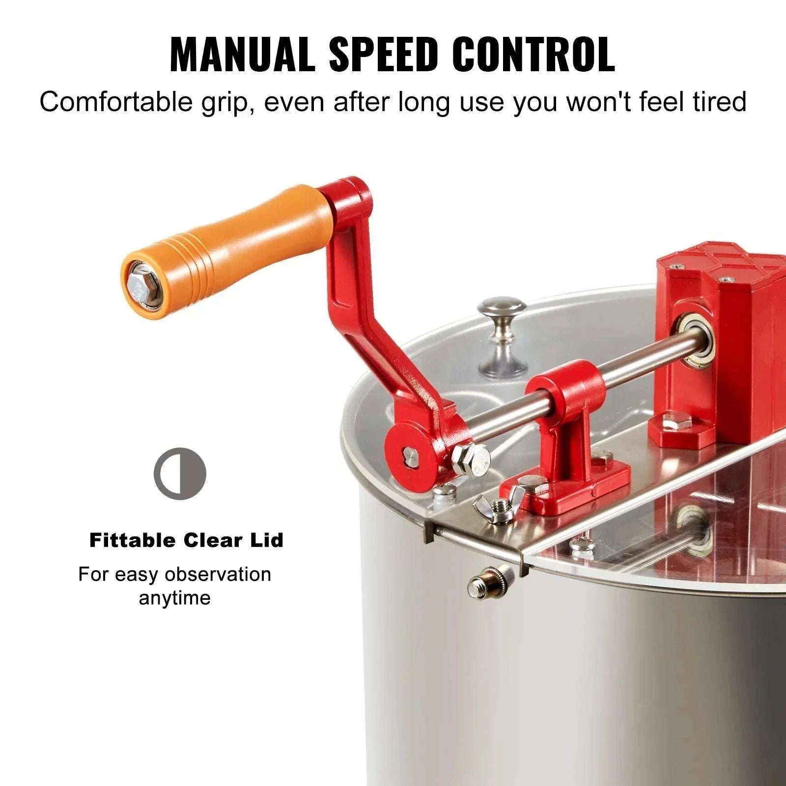 Manual 3-Frame Honey Extractor Stainless Steel Beekeeping Spinner - Image 2