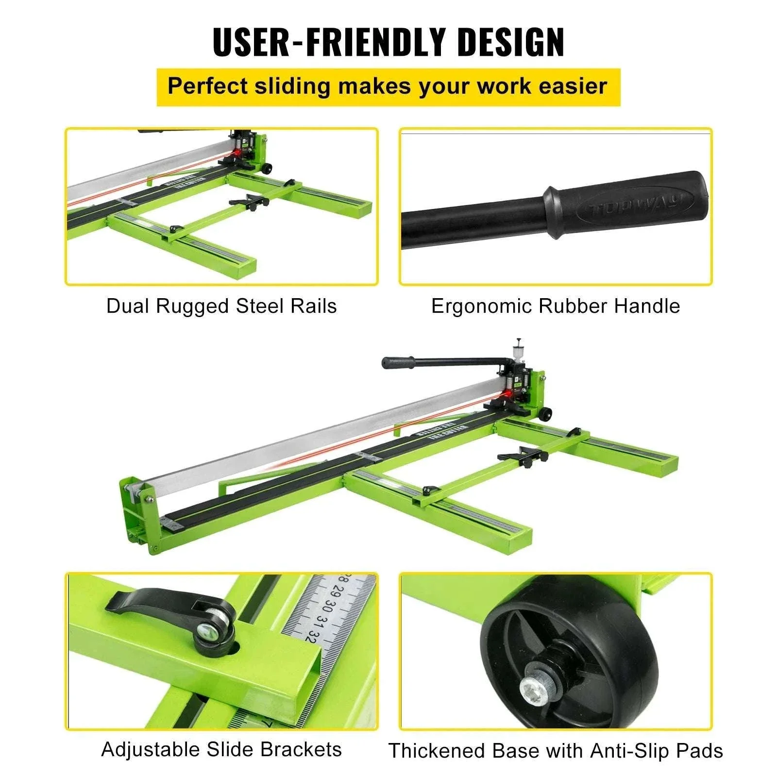 Manual Tile Cutter with Laser Guide, 1200mm Precision Floor Cutter - Image 6