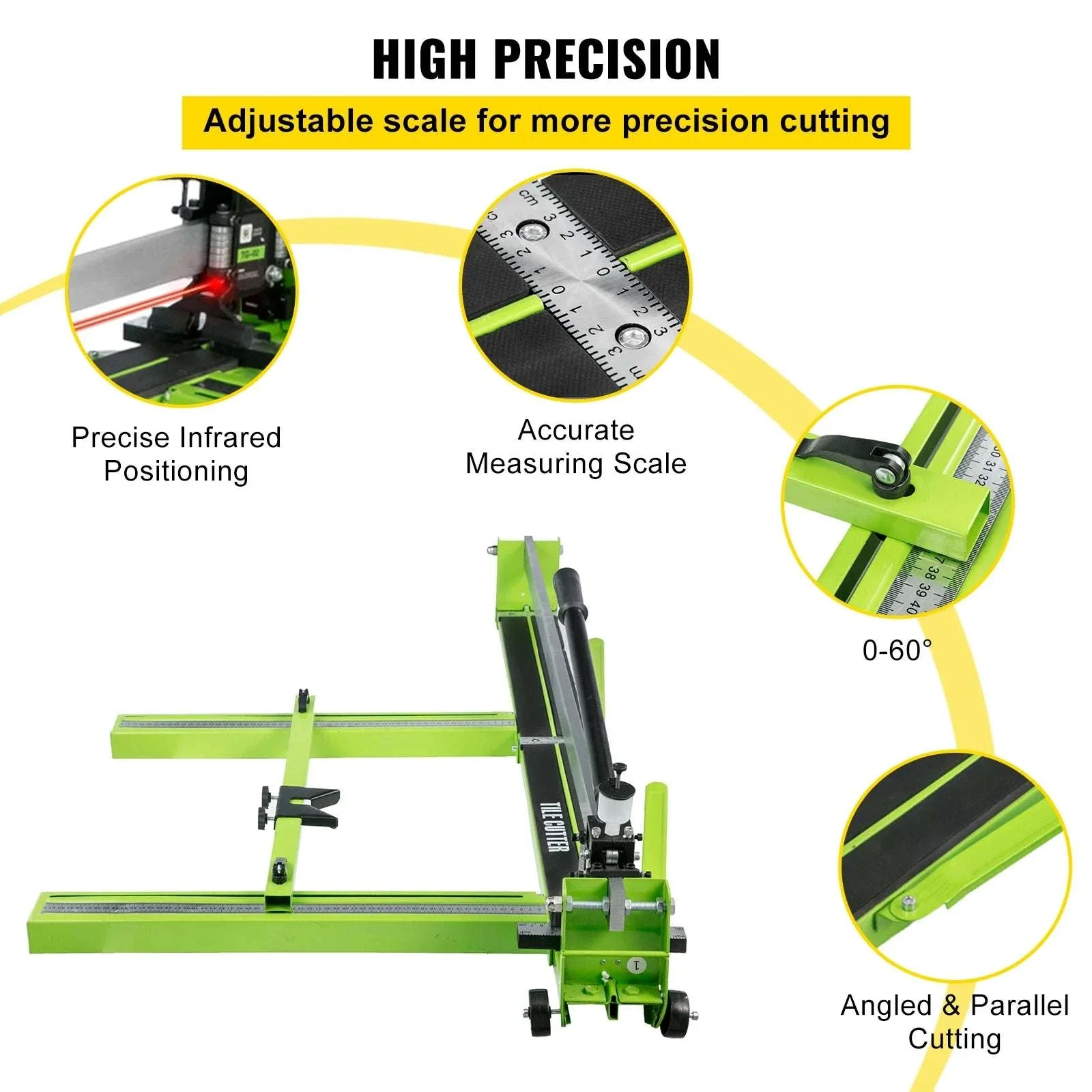 Manual Tile Cutter with Laser Guide for Precise Ceramic Cuts - Image 4
