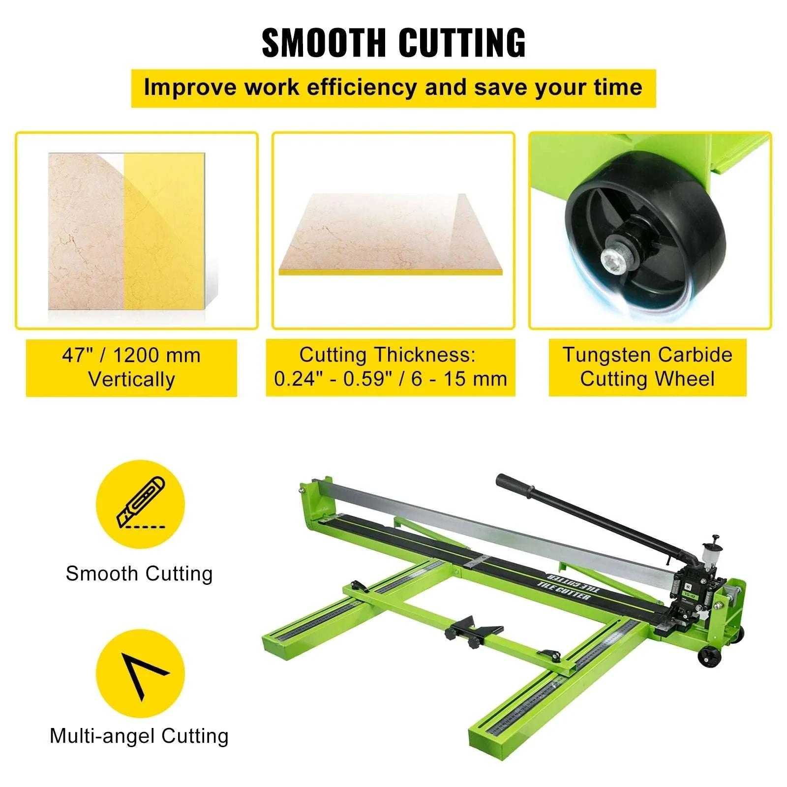 Manual Tile Cutter with Laser Guide for Precise Ceramic & Porcelain Cuts - Image 3