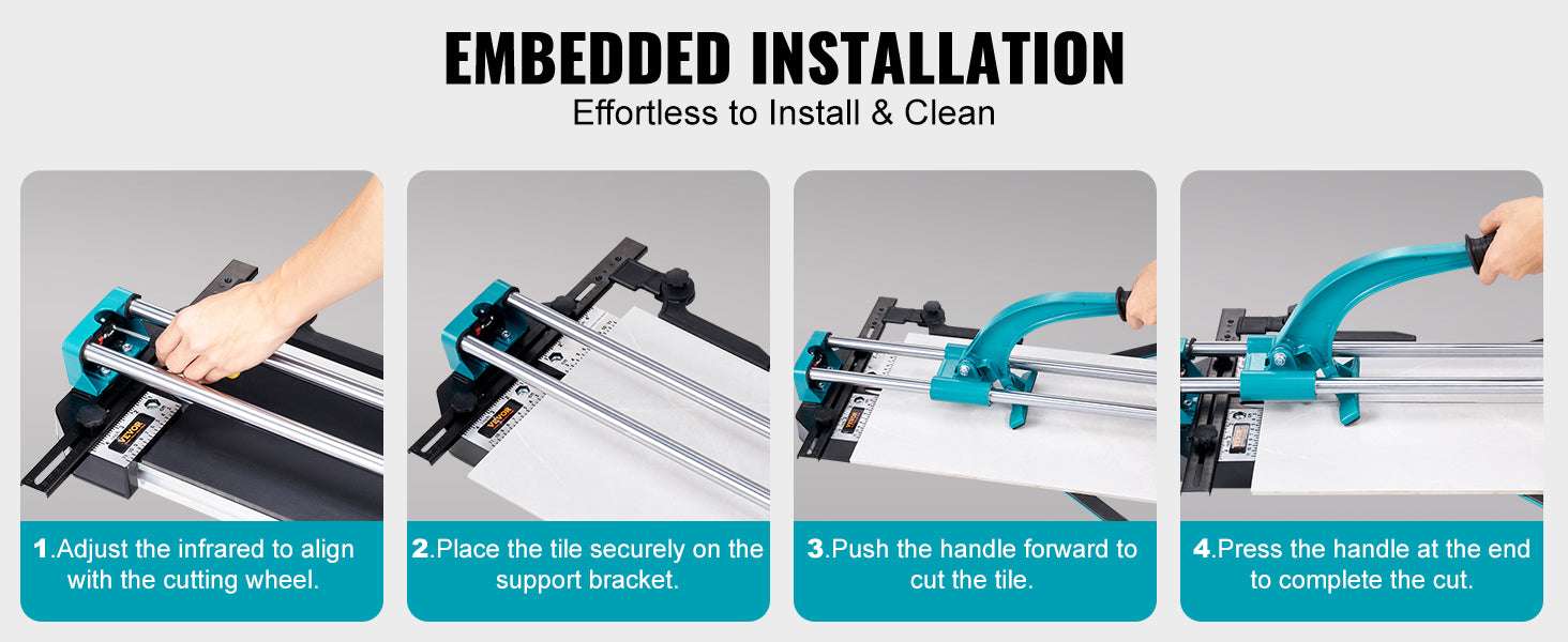 Manual Tile Cutter with Laser Guide & Support Feet for Precise Cuts - Image 12