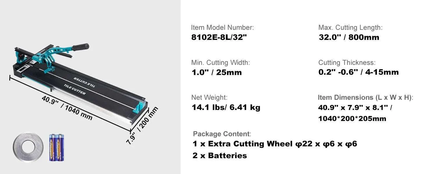 Manual Tile Cutter with Laser Guide & Support Feet for Precise Cuts - Image 14