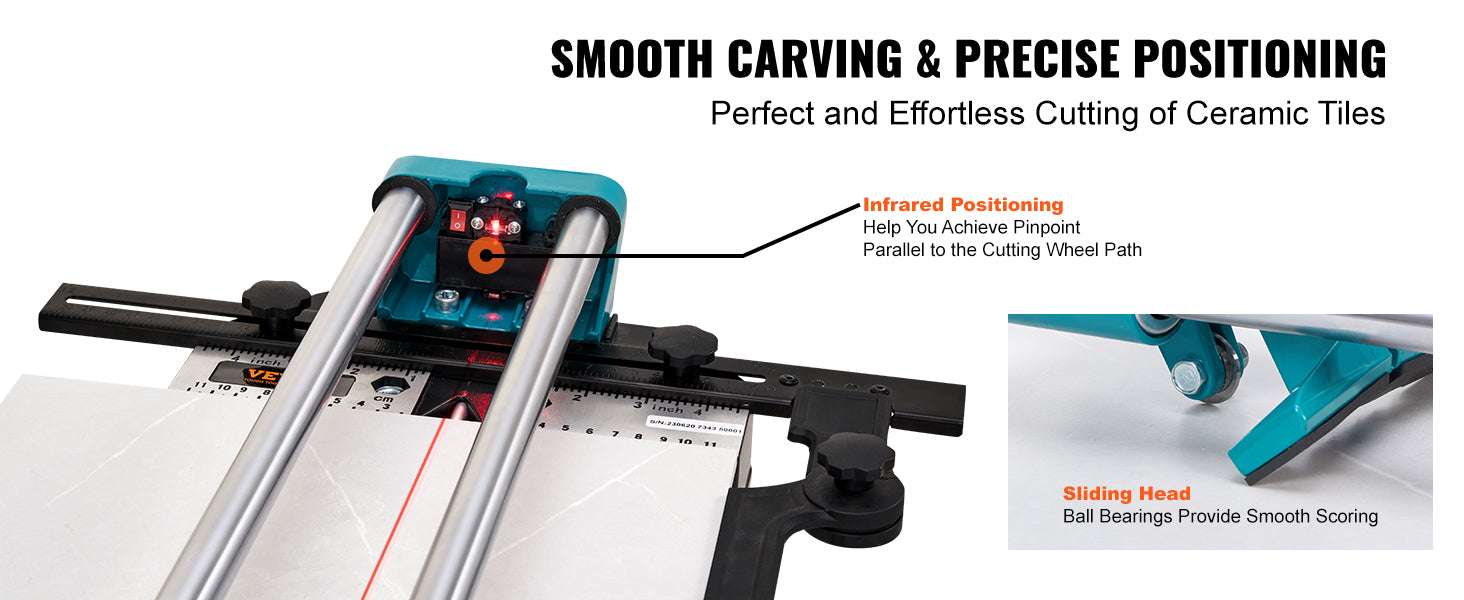 Manual Tile Cutter with Laser Guide & Support Feet for Precise Cuts - Image 9