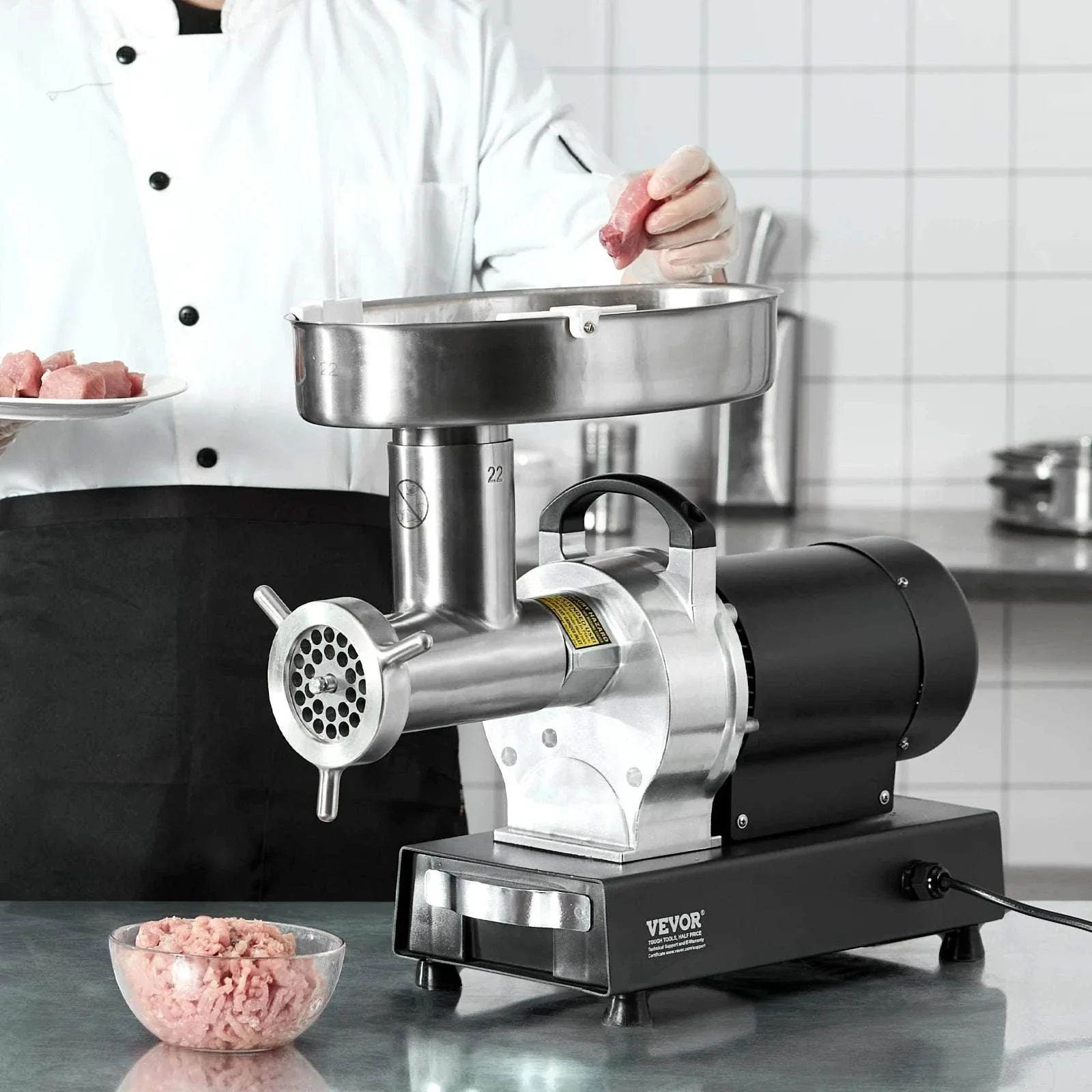 Electric Commercial Meat Grinder 550W Stainless Steel Sausage Maker - Image 2
