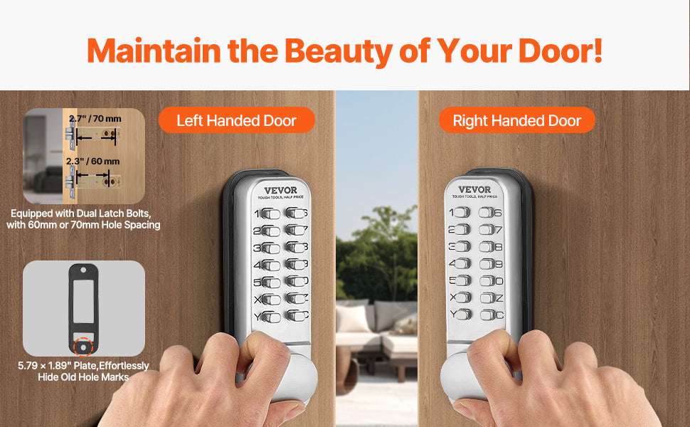 Mechanical Keyless Entry Door Lock with Auto Lock & Keypad - Image 10