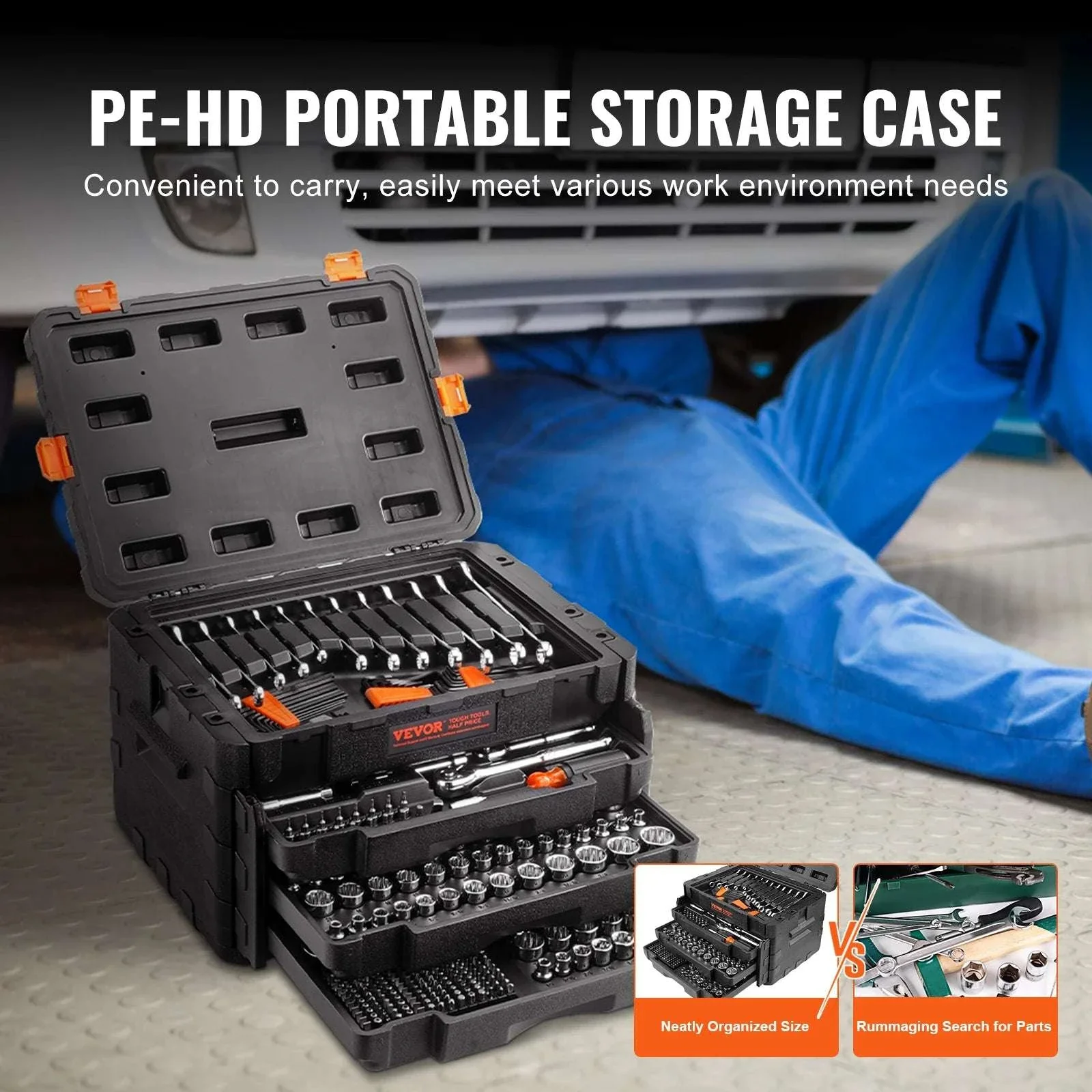 450-Piece Mechanics Tool Set SAE & Metric Socket Kit - Image 5