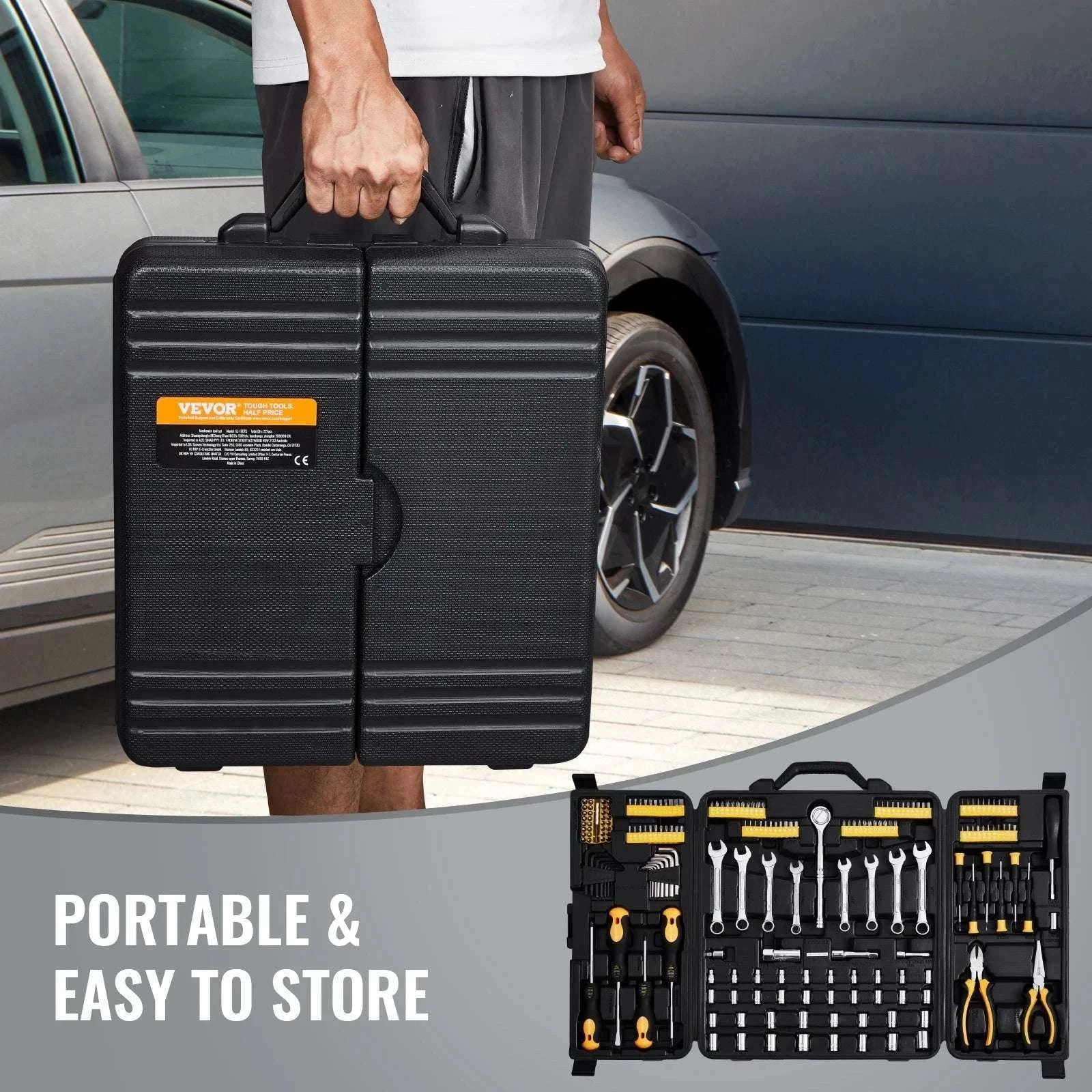 221-Piece Mechanics Tool Set SAE & Metric with Ratchet & Bits - Image 6