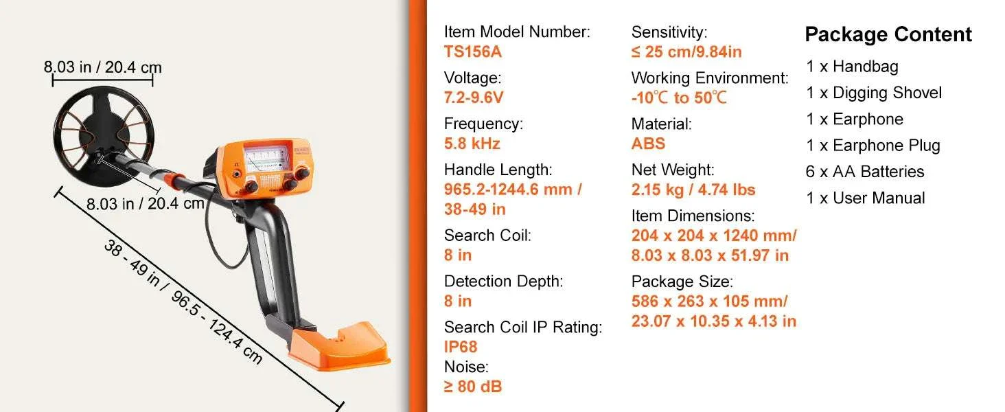 8-Inch Waterproof Metal Detector with Adjustable Shaft for Adults - Image 13