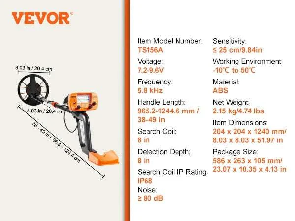 8-Inch Waterproof Metal Detector with Adjustable Shaft for Adults - Image 14