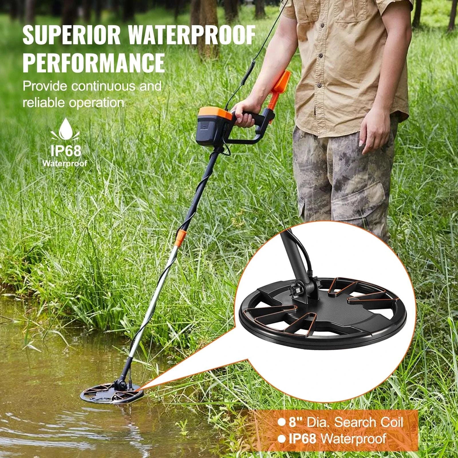 8-Inch Waterproof Metal Detector with Adjustable Shaft for Adults - Image 5