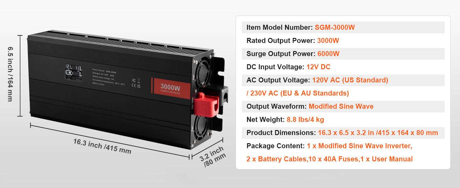 1500W–5000W Modified Sine Wave Power Inverter for Home & Travel - Image 20