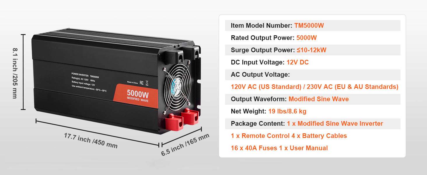 1500W–5000W Modified Sine Wave Power Inverter for Home & Travel - Image 21