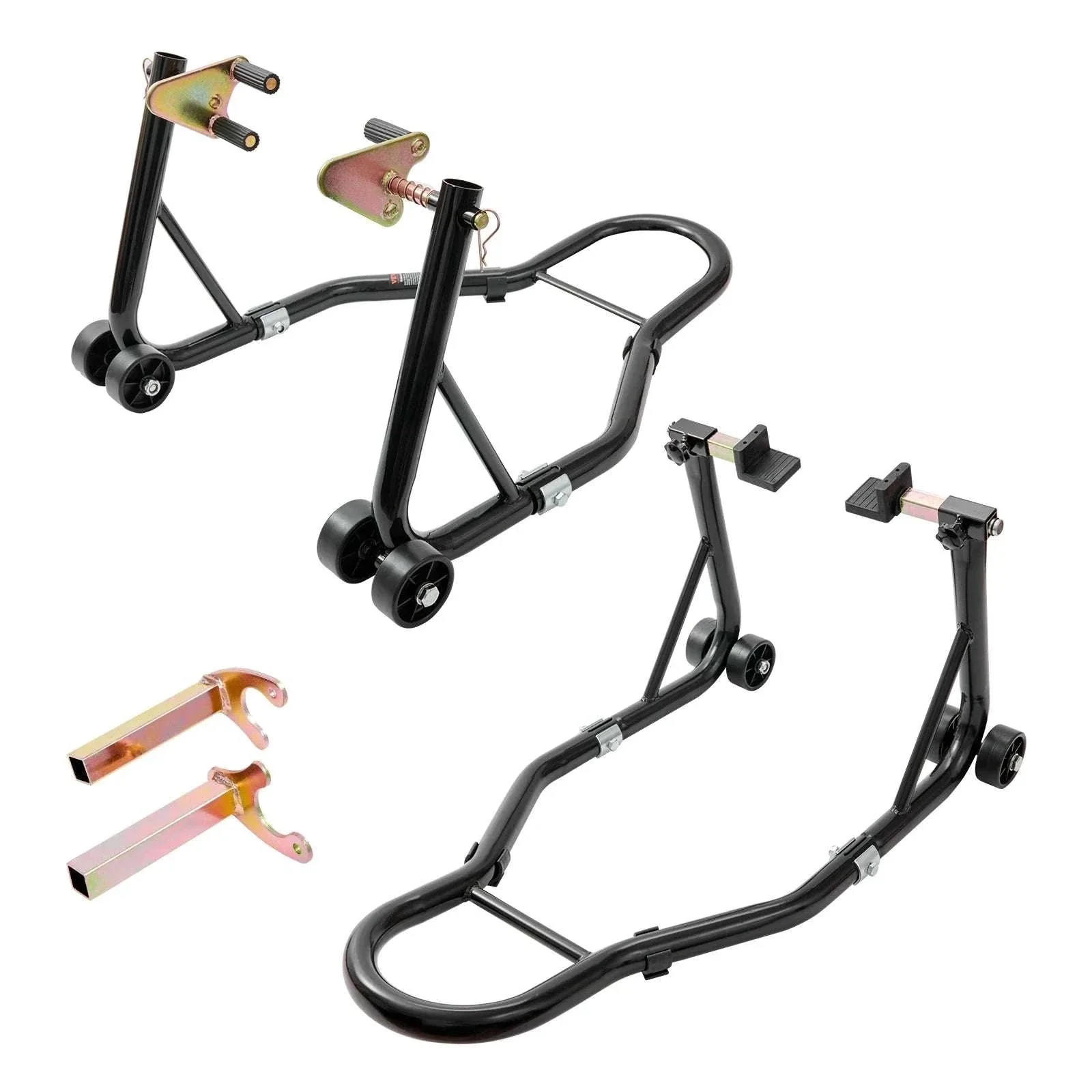 Motorcycle Front & Rear Stand Lift 850lb Heavy Duty Combo