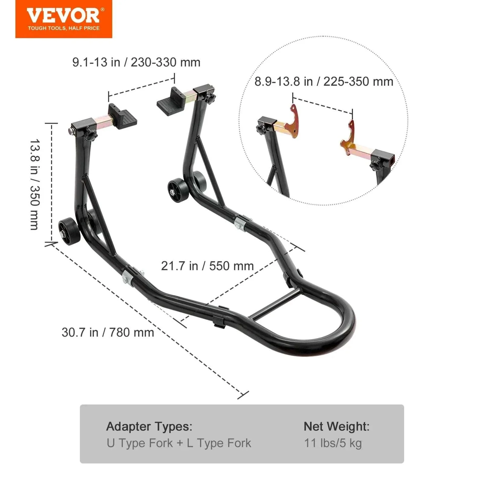 Motorcycle Front & Rear Stand Lift 850lb Heavy Duty Combo - Image 16