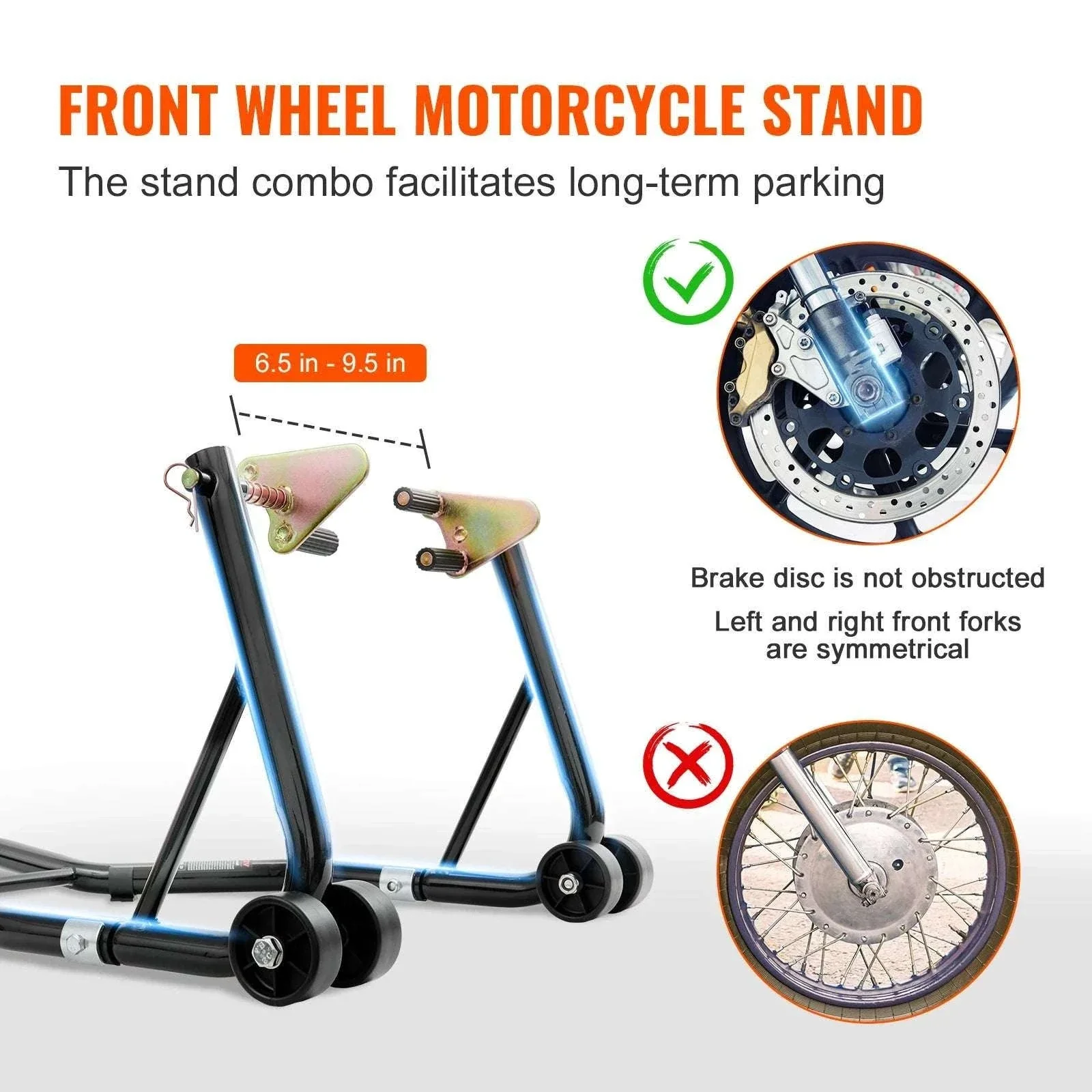 Motorcycle Front & Rear Stand Lift 850lb Heavy Duty Combo - Image 4