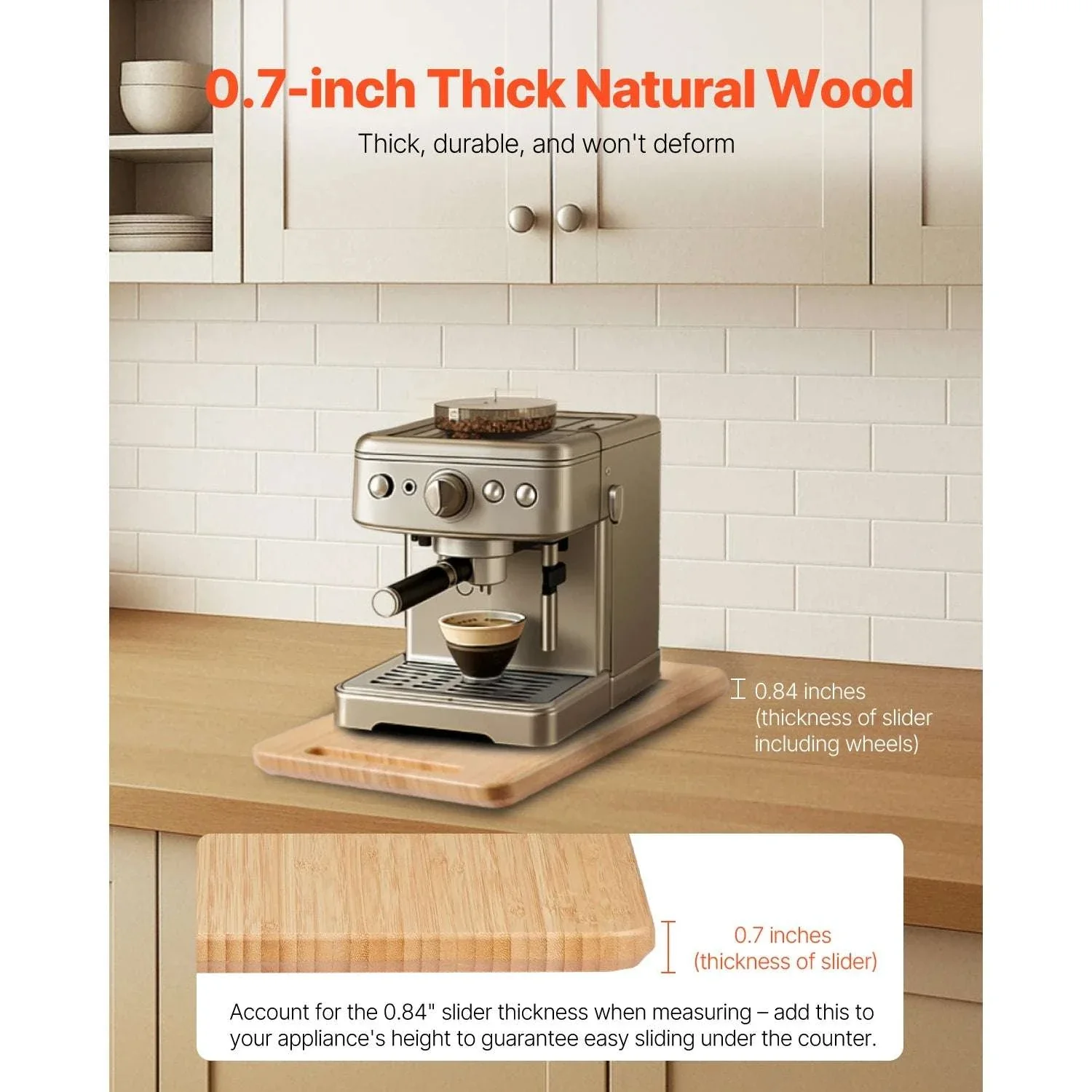 Kitchen Appliance Sliding Tray with Silent Wheels for Countertop Use - Image 4
