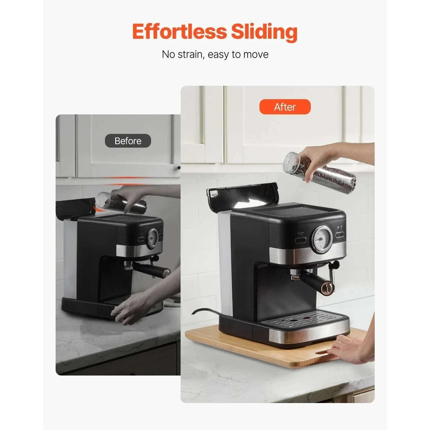 Kitchen Appliance Sliding Tray with Silent Wheels for Countertop Use - Image 6