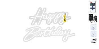 Happy Birthday LED Neon Sign with Remote & Adjustable Brightness - Image 18