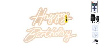 Happy Birthday LED Neon Sign with Remote & Adjustable Brightness - Image 20