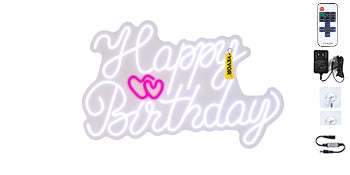 Happy Birthday LED Neon Sign with Remote & Adjustable Brightness - Image 22