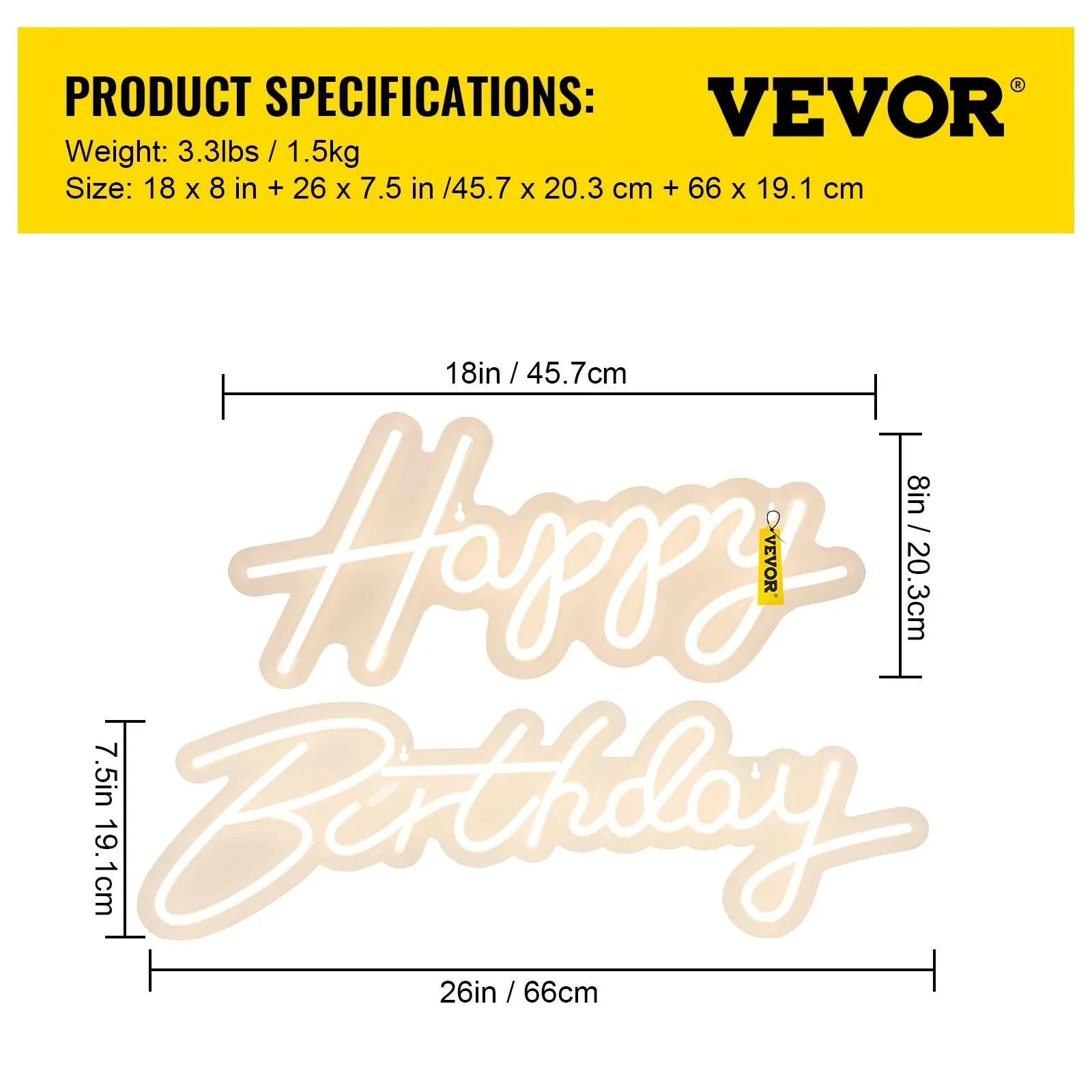 Happy Birthday LED Neon Sign with Remote & Adjustable Brightness - Image 23