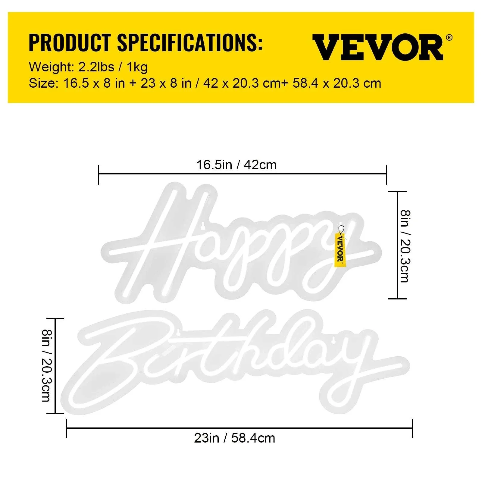 Happy Birthday LED Neon Sign with Remote & Adjustable Brightness - Image 24