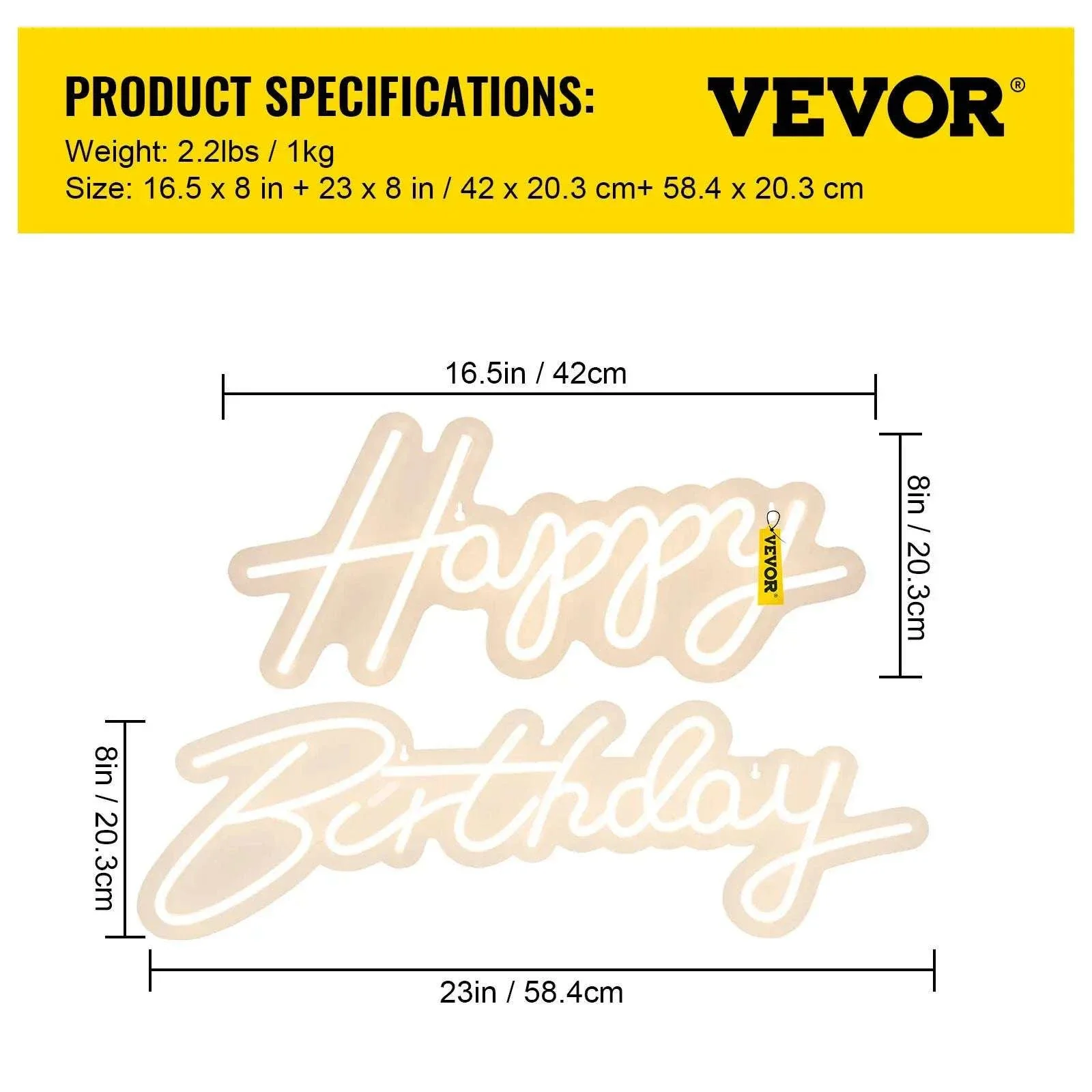 Happy Birthday LED Neon Sign with Remote & Adjustable Brightness - Image 25