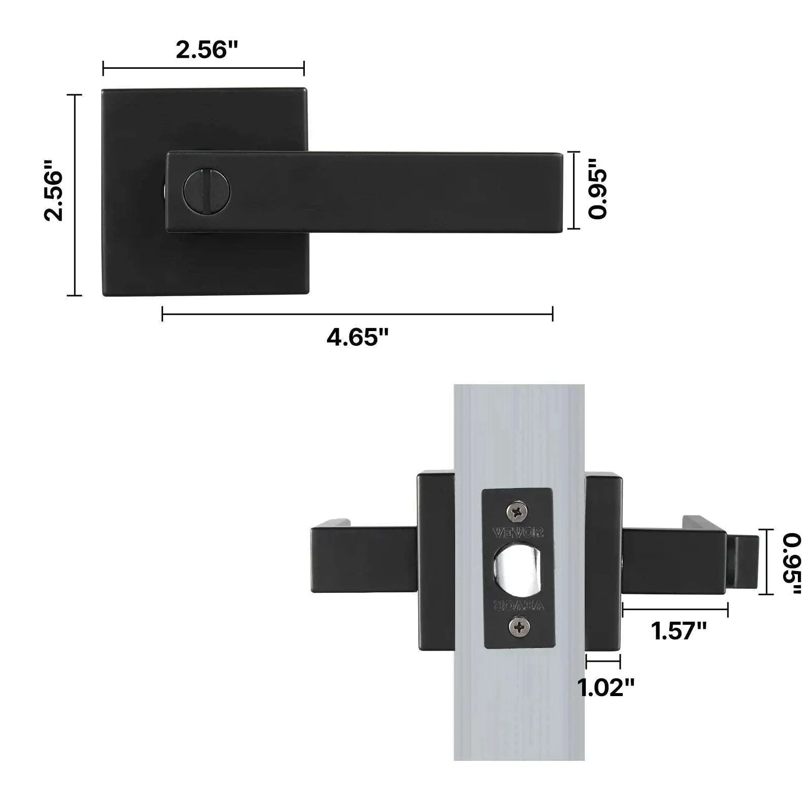 Universal Passage Door Handle – Reversible Matte Black Lever - Image 19