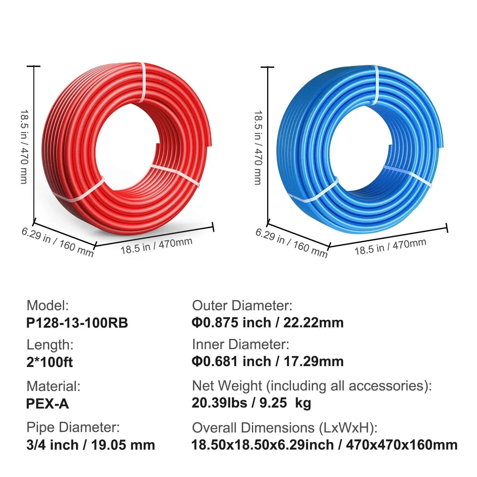 3/4" PEX-A Pipe Tubing 2x100FT for Hot & Cold Water Systems - Image 14