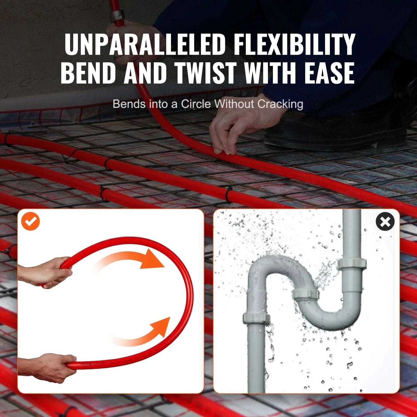 3/4" PEX-A Pipe Tubing 2x100FT for Hot & Cold Water Systems - Image 3